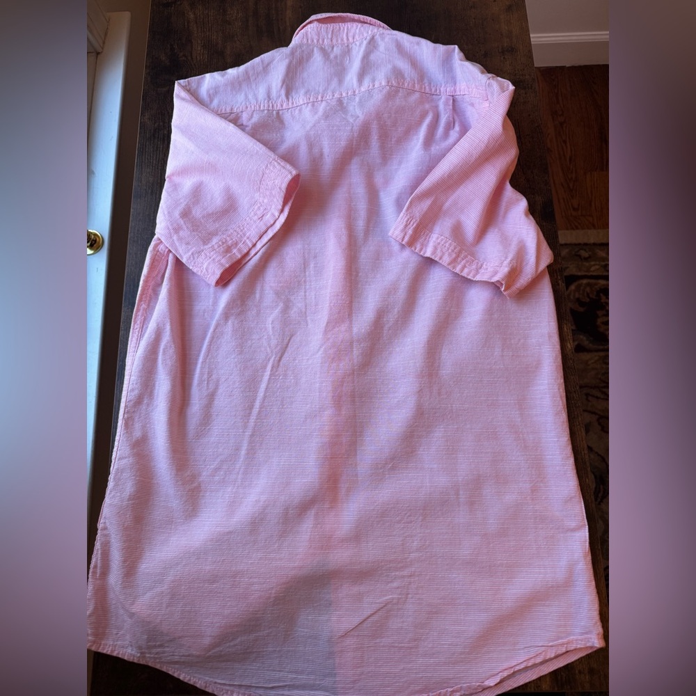 Izod Saltwater Pink Men’s 100% Cotton Button Down Beach Short Sleeve Shirt Small - Picture 9 of 10